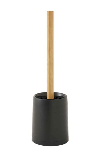 Brosse WC et pot, noir et bambou, Future Home Prima