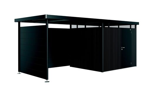 Paroi Latérale Pour Auvent Taille S Et L Biohort En Métal Coloris Gris Foncé Métallique Pour Abris De Jardin Série Highline H3