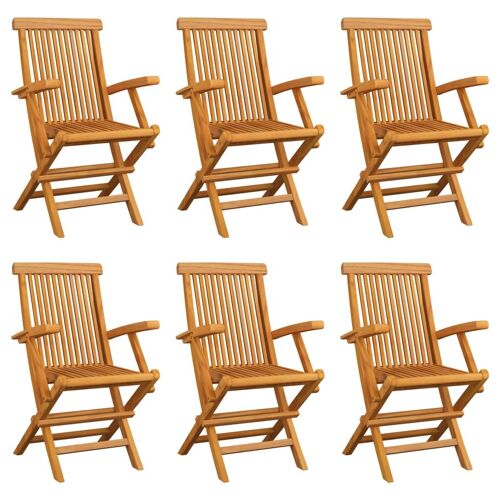 Vidaxl Chaises Pliables De Jardin 6 Pcs Bois De Teck Solide