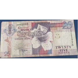 Billet De 25 Roupies Des Seychelles Non Daté -Billet Utilisé
