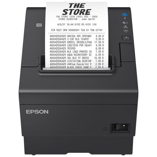 Epson TM T88VII (112) - Imprimante de reçus - thermique en ligne - Rouleau (7,95 cm) - 180 x 180 ppp - jusqu'à 500 mm/sec - USB 2.0, hôte USB 2.0, LAN, série - outil de coupe - noir
