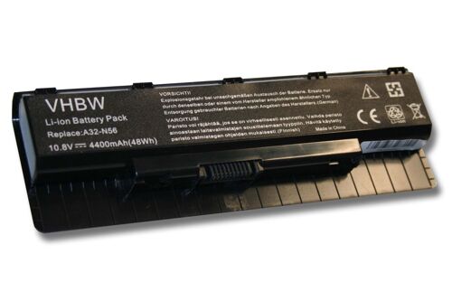 Batterie Li-Ion vhbw 4400mAh pour ordinateur portable, notebook Asus N56, N56D, N56DP, N56V, N56VJ, N56VM, N56VZ Remplace: A31-N56, A32-N56, A33-N56.