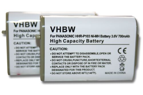 vhbw 2x Batterie compatible avec GE TL96413, TL26413, TL 26413, TL-26413, 86413, TL 9641, TL-2613 téléphone fixe sans fil (700mAh, 3,6V, NiMH)
