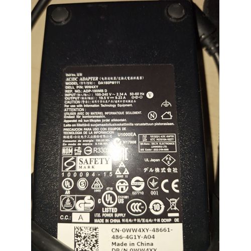 Chargeur ordinateur portable Dell DA180PM111