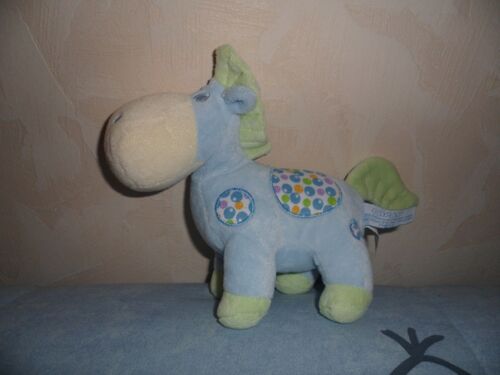 Doudou Zebre Cheval Ane Gipsy Vert Bleu 