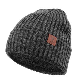 Bonnet En Tricot Thermique, Bonnet D'hiver, Chapeau Chaud Gris