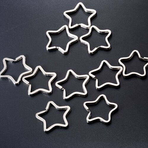 Lot de 30 Anneaux fendus en Métal en Forme d'Étoile Idéal pour Porte-clés