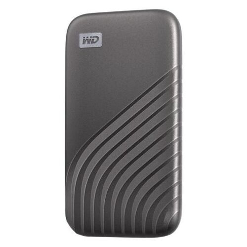 WD My Passport SSD WDBAGF5000AGY - SSD - chiffré - 500 Go - externe (portable) - USB 3.2 Gen 2 (USB-C connecteur) - AES 256 bits - gris sidéral