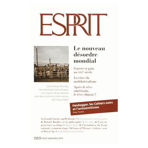 Esprit N° 407, Août-Septembre 2014 - Le Nouveau Désordre Mondial