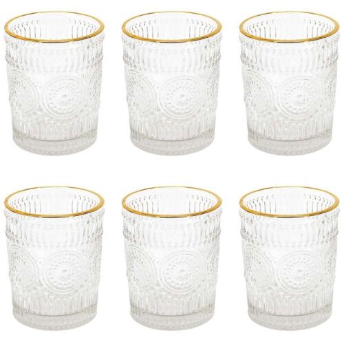 Lot De 6 Verres Design "Liseré" 18cl Transparent