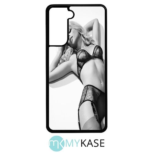 Coque pour galaxy s21 - femme sexy noir et blanc - noir