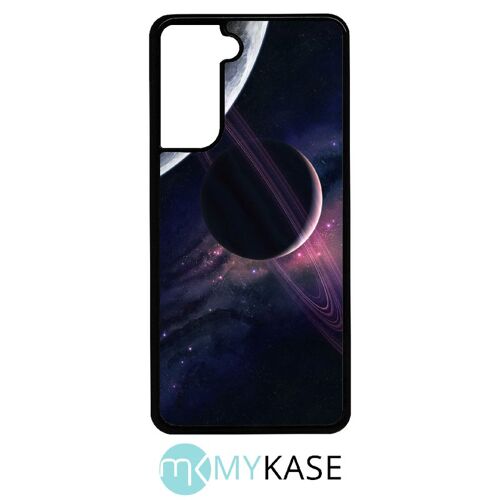 Coque pour galaxy s21 - espace saturne - noir