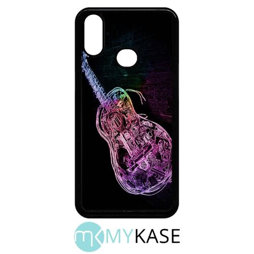 Coque Pour Galaxy A10s - Guitare Effet Néon - Noir