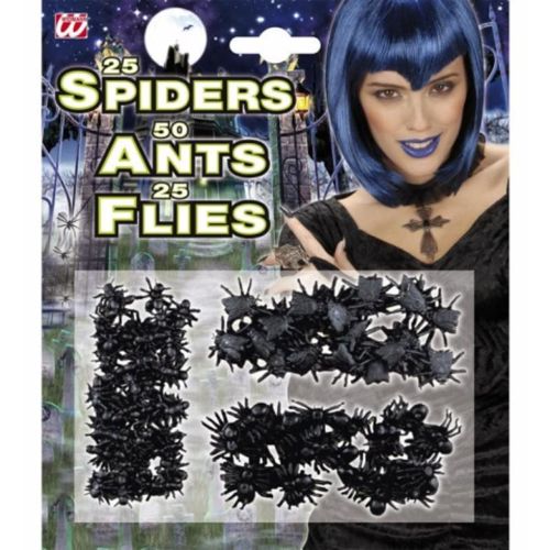Set De 50 Fourmis, 25 Araignees Et 25 Mouches