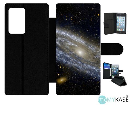 Etui À Rabat Pour Galaxy Note20 Ultra 5g - Andromède - Simili-Cuir - Noir