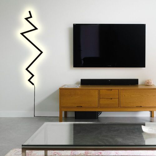 Applique Murale Thunder, Lumière Led, Design Minimaliste, Élément Décoratif, Fonctionne Avec Télécommande