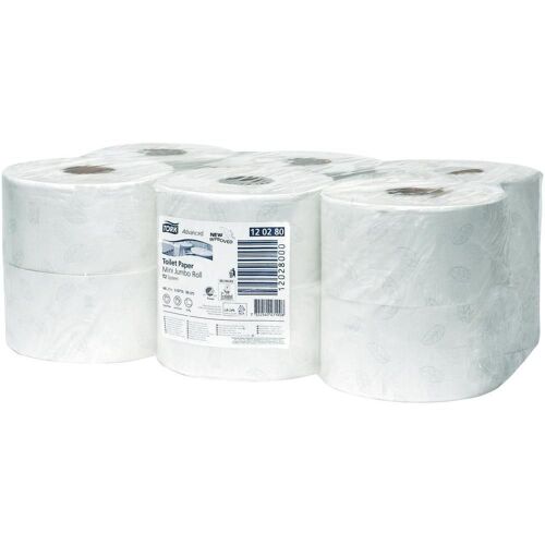 Rouleaux De Papier Toilette Pt Mini Jumbo Blanc 170mm X 188mm Tork 120280 