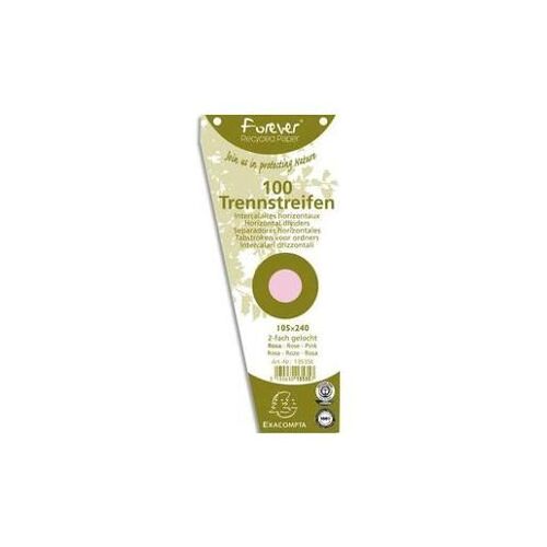 Exacompta Paquet De 100 Intercalaires Trapèze Rose . Perforation 2 Trous