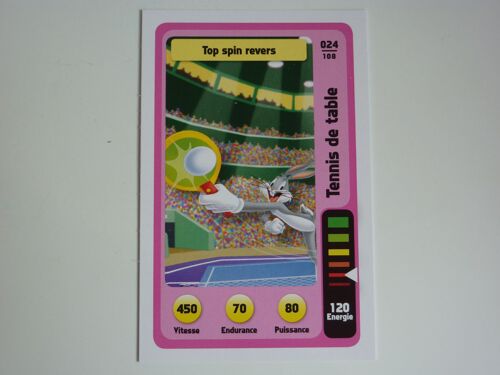 Carte Auchan Looney Tunes (Warner Bros) 024/108 "Top Spin Revers" (Bugs Bunny)