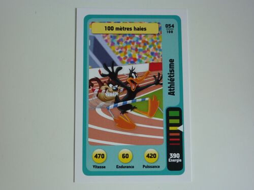 Carte Auchan Looney Tunes (Warner Bros) 054/108 "100 Mètres Haies" (Taz Et Daffy Duck)