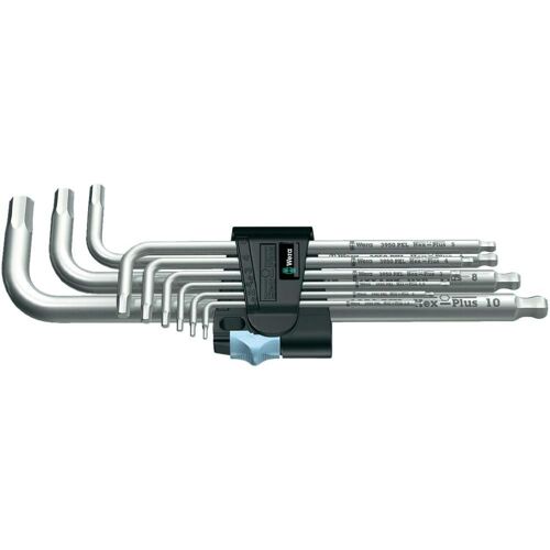Jeu de cl?s allen m?les coud?es 9 pcs Wera 3950/9 PKL