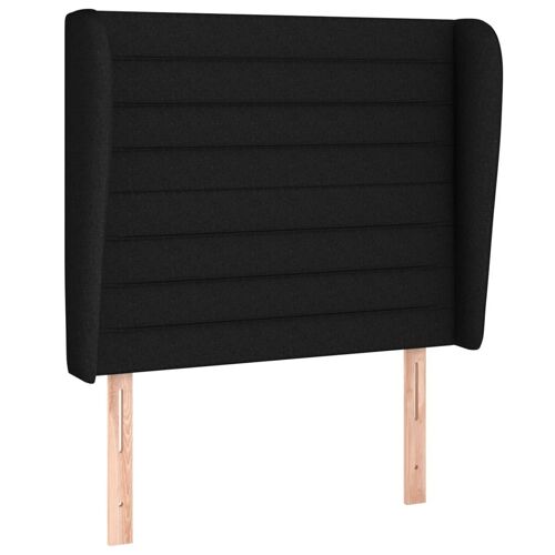 vidaXL Tête de lit avec oreilles Noir 103x23x118/128 cm Tissu