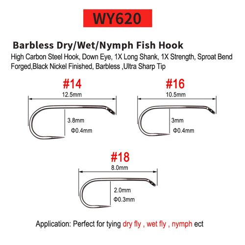 50pcs Wy01lf620 - Vtwins Crochet De Pêche Classique Sans Ardillon, Support De Mouche Sèche, Gabarit De Mouche, Nymphe, Crevettes, Nymphe, Caddis, Streamer