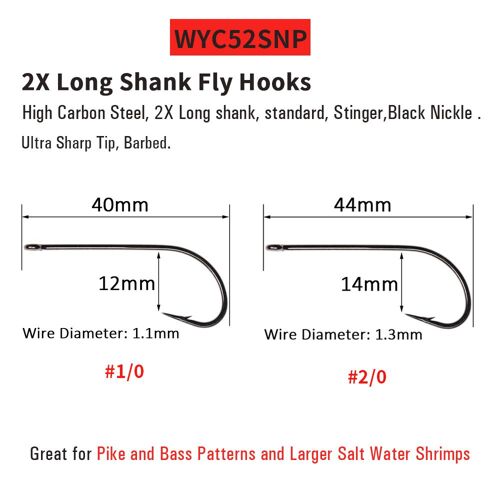 50pcs Wyc52snp - Vtwins Crochet De Pêche Classique Sans Ardillon, Support De Mouche Sèche, Gabarit De Mouche, Nymphe, Crevettes, Nymphe, Caddis, Streamer