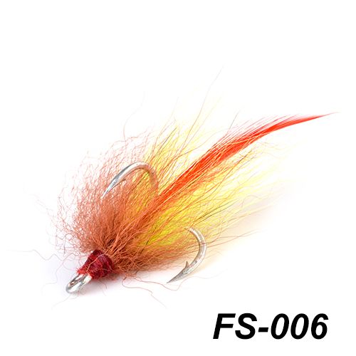 Taille4 - Fs-006 - Triple Hameçon De Pêche En Acier À Haute Teneur En Carbone Avec Poils De Renard Colorés, Triple Hameçon Avec Ruban, Matériel De Pêche
