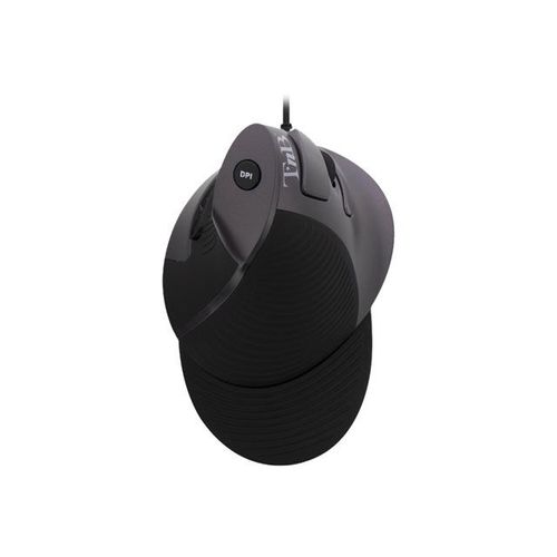 T'nB Ergonomic Verical Mouse - Souris - optique - 5 boutons - filaire - USB - noir et argent