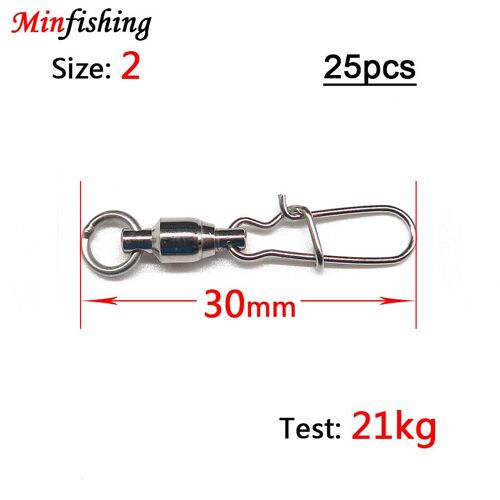 Taille 2 - Roulement À Billes Super Solide, Accessoires De Pêche En Mer, Pivot Avec Double Anneaux Solides