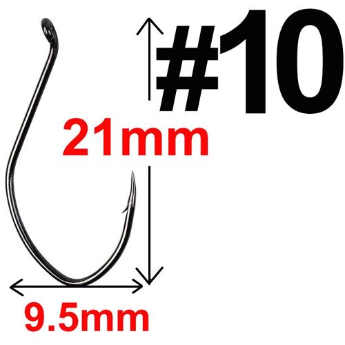 10 Pcs - Taille 10 - Lot'hameçons Circulaires Avec Ardillon Pour La Pêche À La Carpe, Crochets Pour Attraper Des Poissons Comme Les Chats, Matériel Pour Pêcher