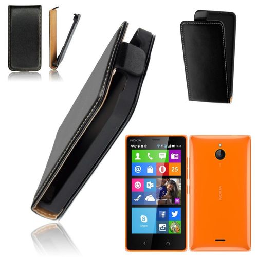 Etui De Protection Flip Case Housse À Rabat Coque Clapet Pochette Verticale Style Véritable En Cuir Pu Polyuréthane Pour Nokia X2 (2014)
