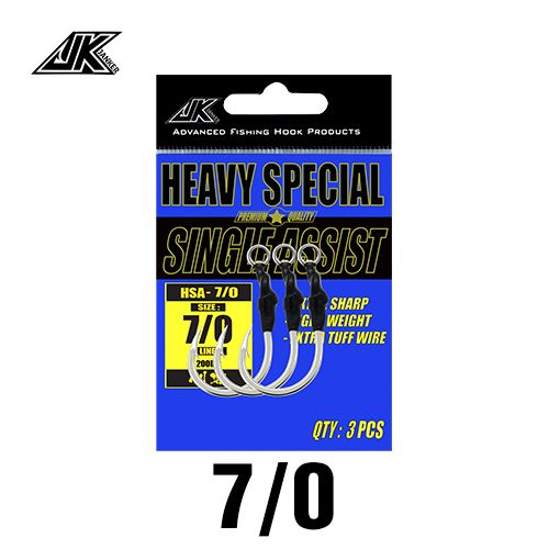 1 Paquet - Hsa-7-0 - Jk Hsa Hameçon De Pêche Rapide En Acier À Haute Teneur En Carbone, Ligne'assistance En Kevlar, Anneau Solide, Puissance, Eau Salée