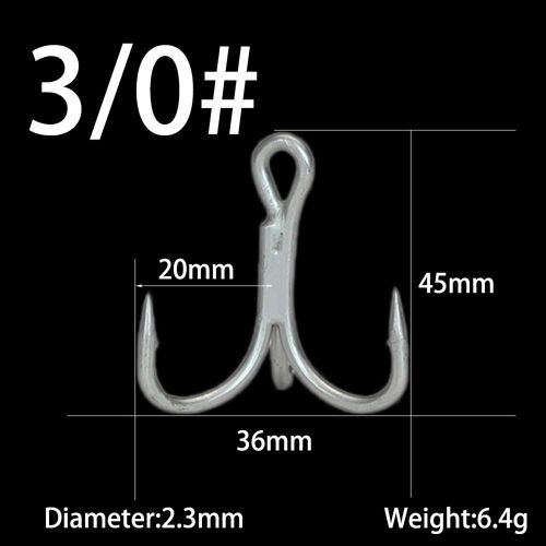 Hameçons Triples Plus Épais, 10 Pièces, En Acier À Haute Teneur En Carbone, Protection Contre La Corrosion, Forte Traction, Pour Gros Poissons