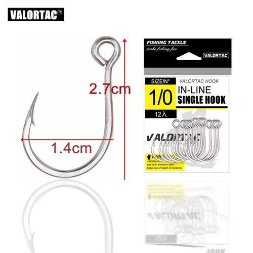 1-0 - Hameçons Simples Big Eye, Hameçons Pour Appâts Vivants, Hameçons De Pêche, Remplacement Des Hameçons Aigus, 12 Pièces, Paquet En Ligne