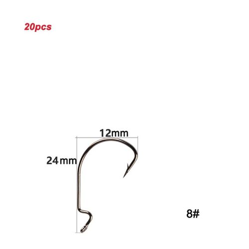 Taille 8 - Hameçons Texan À Haute Teneur En Carbone, Hameçon À Décalage Karpervisen, Matériel De Pêche, 20 Pièces/Lot