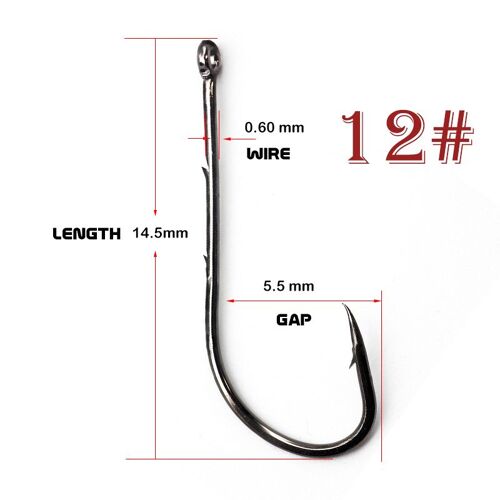 Fishhook-12 - Hameçons De Pêche À Longue Tige En Acier Au Carbone, 50 Pièces/Lot, Double Support D'appât, Crochets De Poisson Barbelé, Pour La Plage Et Les Appâts Vivants