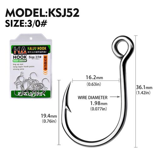 Taille 3 0-20pcs - Hameçons De Pêche À Gros Yeux, En Acier À Haute Teneur En Carbone, Barbelé Et Pointu, Pour Leurre Pesca