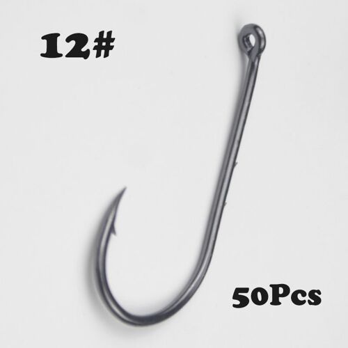 Fish Hook-032-12 - Hameçons De Pêche À Double Dos, 50 Pièces, Crochets À Pointe Pointue, Longue Poignée, Cercle, Grande Taille Pour Gros Poissons, Japon, Haute Qualité