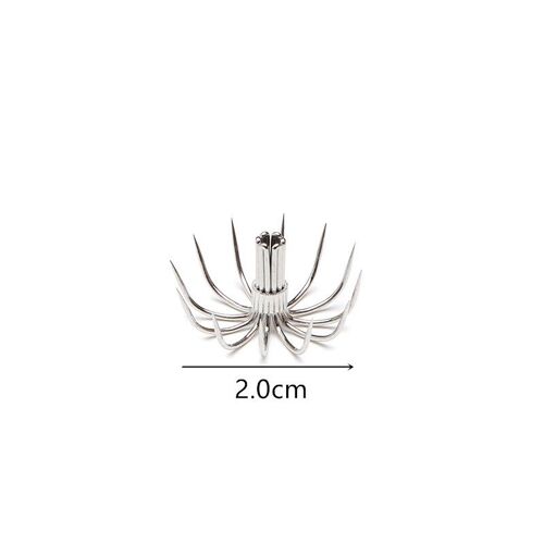 2.0 Cm - Hameçon Parapluie Barbelé En Acier Inoxydable, Matériel De Pêche Réaliste, Pêche Au Calmar Battant L'océan, 12 Pièces