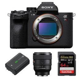 Sony A7R V Appareil photo + FE 50mm f1.4 GM + batterie NP-FZ100 + SanDisk 64 Go Extreme Pro SDXC UHS-II U3 V90 300 Mo/s