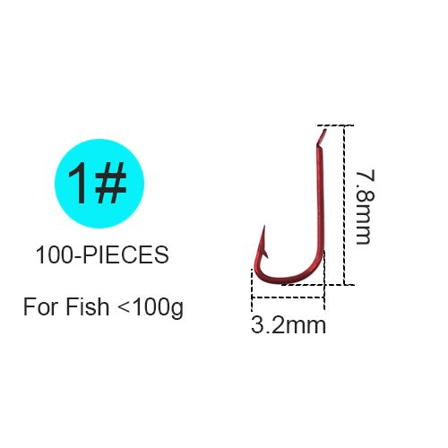 Taille 1 100 Pcs - Hameçon De Pêche, Hameçon'appât Vivant En Acier À Haute Teneur En Carbone, Idéal Pour La Pêche À La Mouche Ou À La Carpe, 100 Pièces