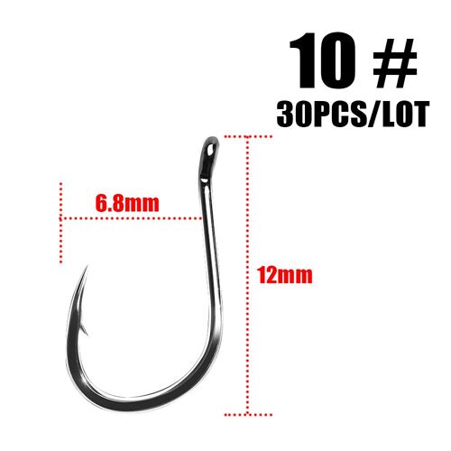Taille 10 - Hameçon De Pêche Ise 50358 Haute Teneur En Carbone, Avec ¿Il, Carpe, Poisson-Chat, Anzol, Matériel Japonais, 30 Pièces/Lot