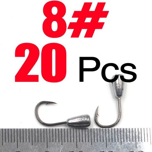 20 Pcs Taille 8 - Hameçon De Pêche En Fer Barbelé Inversé, Hameçon Tête De Gabarit, Carpe, Carassius, Auratus