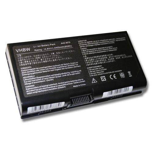 Batterie LI-ION 4400mAh 14.8Vnoire pour ASUS F70, F70s, F70sl etc. remplace A42-M70, A41-M70, 07G0165A1875, 15G10N3792YO, 70-NFU1B1300Z