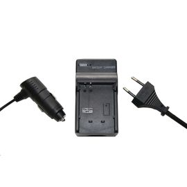 vhbw Chargeur compatible avec Leica BP-DC9, BP-DC9E caméra caméscope action-cam - Station + câble de voiture, témoin de charge