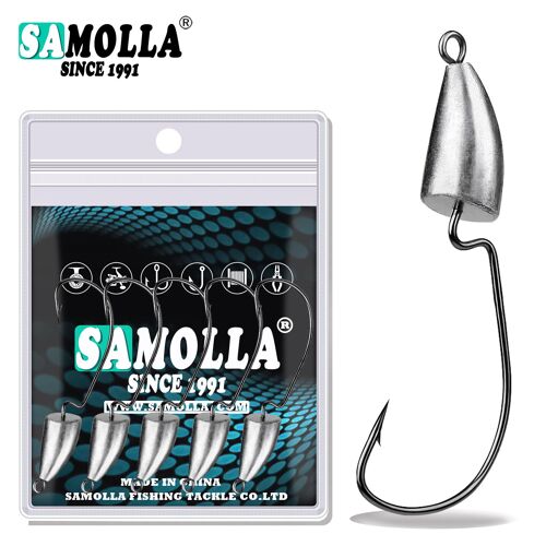 10.0g 3pcs - Hameçon De Pêche À Tête Plombée, Original, Manivelle En Plomb, Hameçon De Pêche, Pour Ver Mou, Appât De Pêche Au Bar