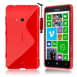 Nokia Lumia 625: Housse Etui Pochette Coque S-Line silicone gel + stylet - ROUGE