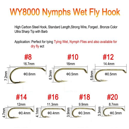 100pcs Wy8000 - Hameçon De Pêche À La Mouche, 100 Pièces, Classique, Barbelé Et Sans Barre